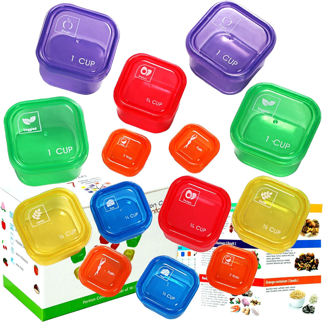 Portion Control Containers (14-Piece Set) - 21 Day Fix for Weight Loss-State of Style