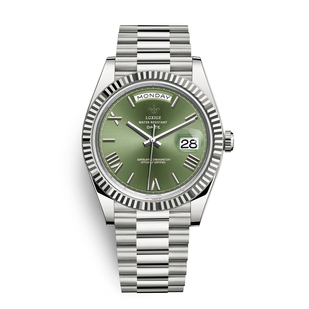 Premium Automatic Watch with Day and Date Function - Solan-Green-State of Style