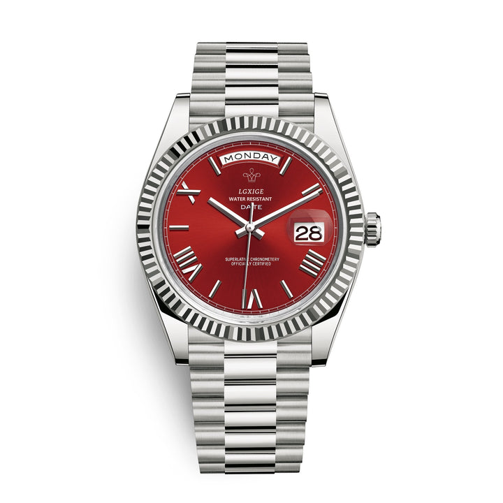 Premium Automatic Watch with Day and Date Function - Solan-Red-State of Style