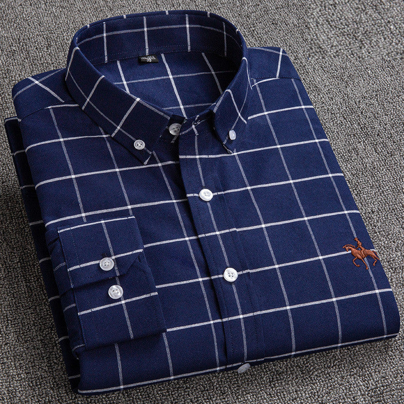 Premium Cotton Shirt - Hugo-Dark Blue Check-40 / ~M-State of Style