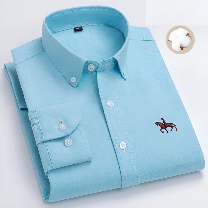Premium Cotton Shirt - Hugo-Turquoise-40 / ~M-State of Style