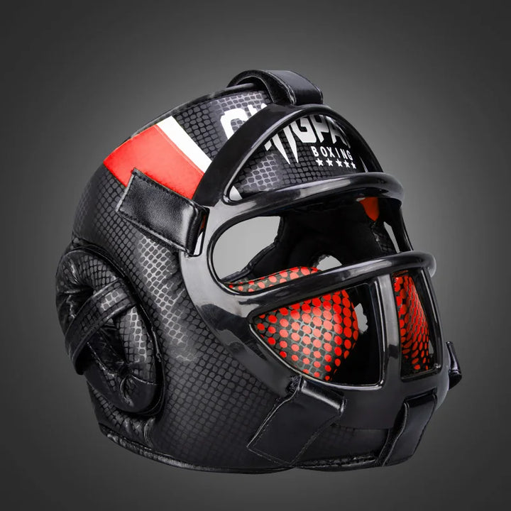 Premium Headgear with Face Mask - FightGuard-Red-S-State of Style