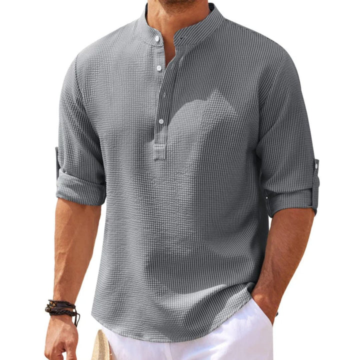 Premium Linen-Look Shirt for Men-Dark Grey-S-State of Style