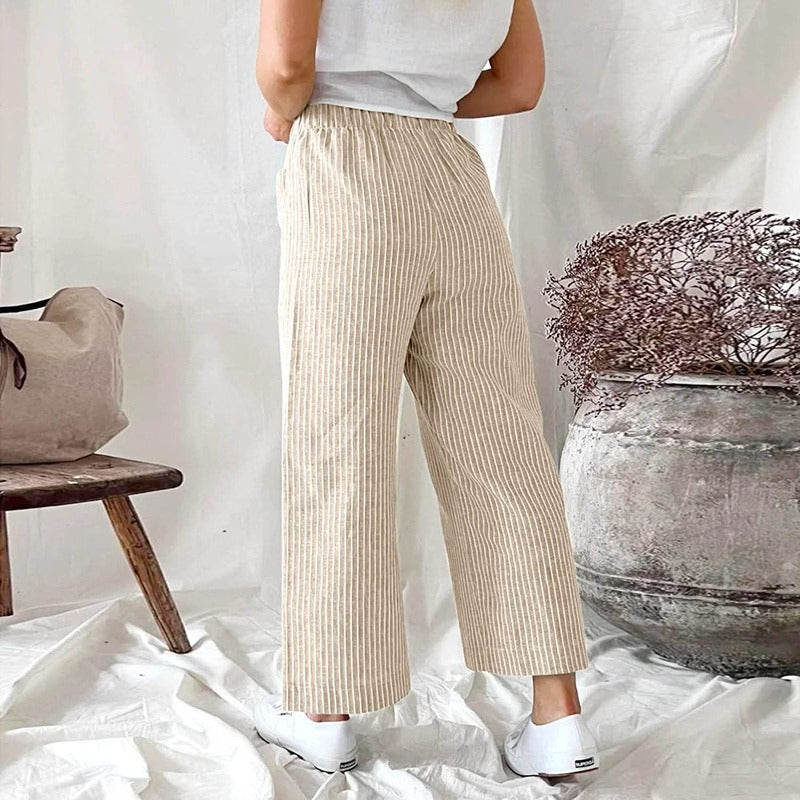 Premium Linen Trousers for Women - Sophia-Pink-S-State of Style