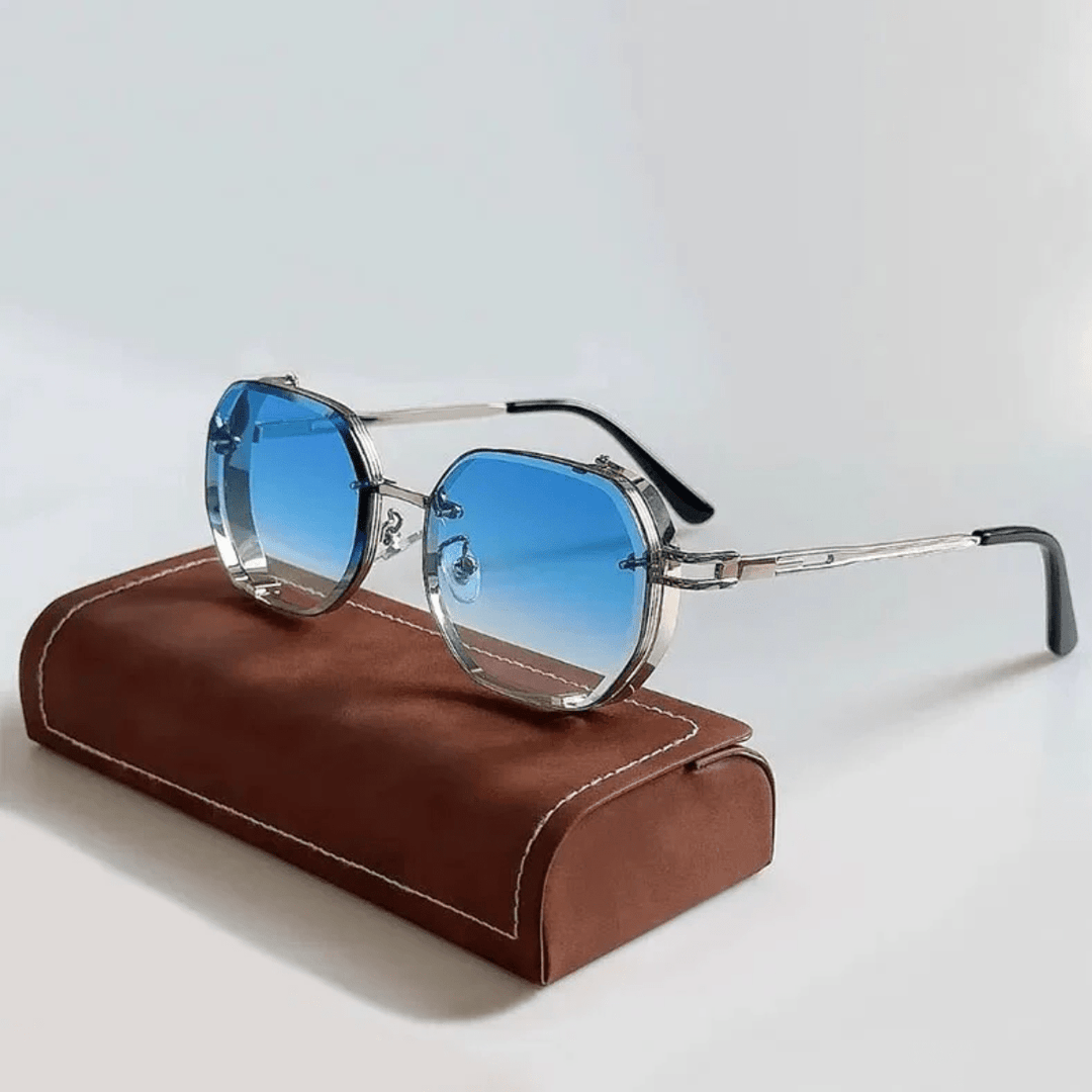 Premium men's sunglasses with an elegant frame – UrbanValence-Blue-State of Style