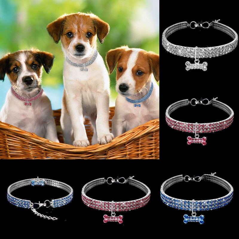Premium Pet Collar - Bling It On-White-S 19.5x2x1cm-State of Style