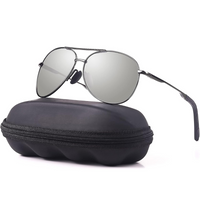 Premium Polarised Aviator Sunglasses - Joey-Grey frame - Silver lens-State of Style