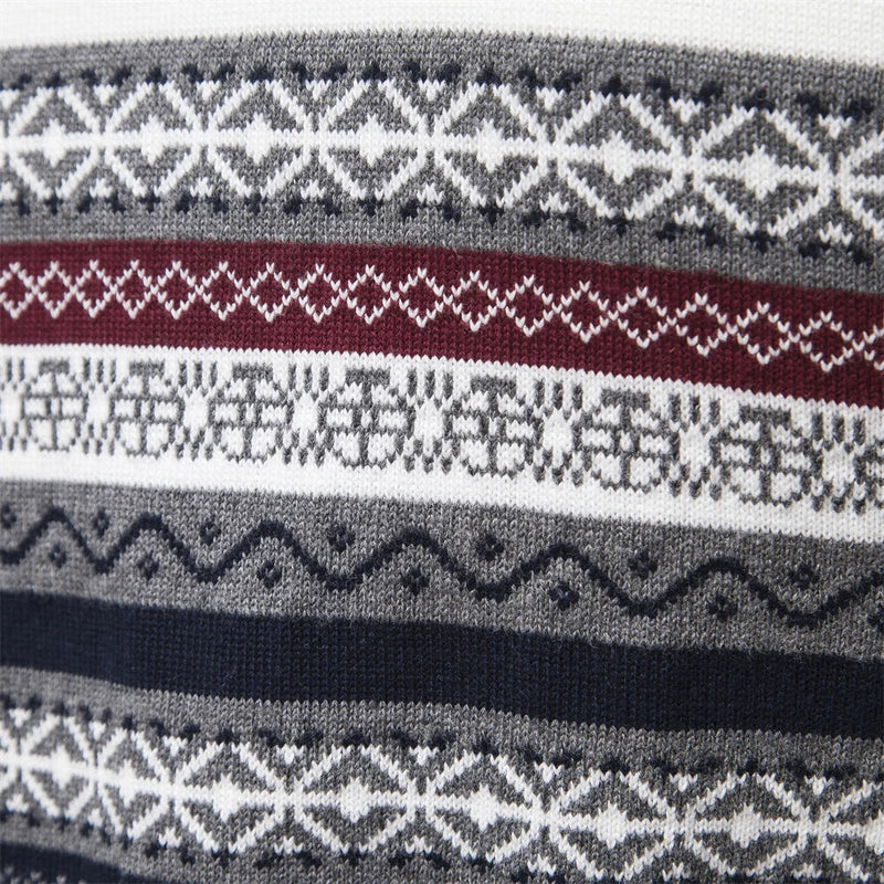 Premium Retro-Pattern Jumper - Leo-White-S-State of Style