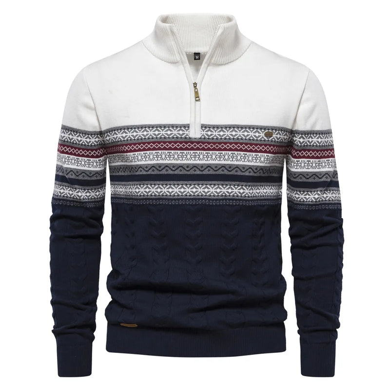 Premium Retro-Pattern Jumper - Leo-White-S-State of Style