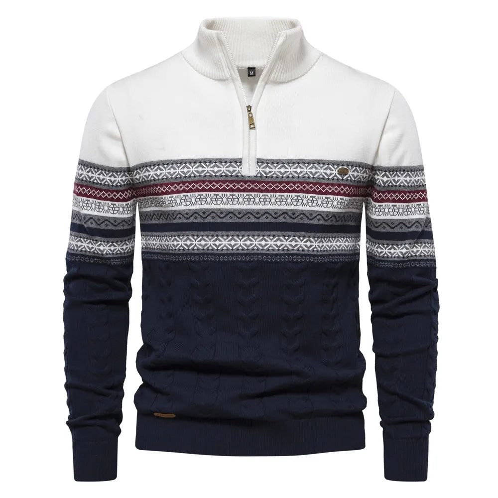 Premium Retro-Pattern Jumper - Leo-White-S-State of Style