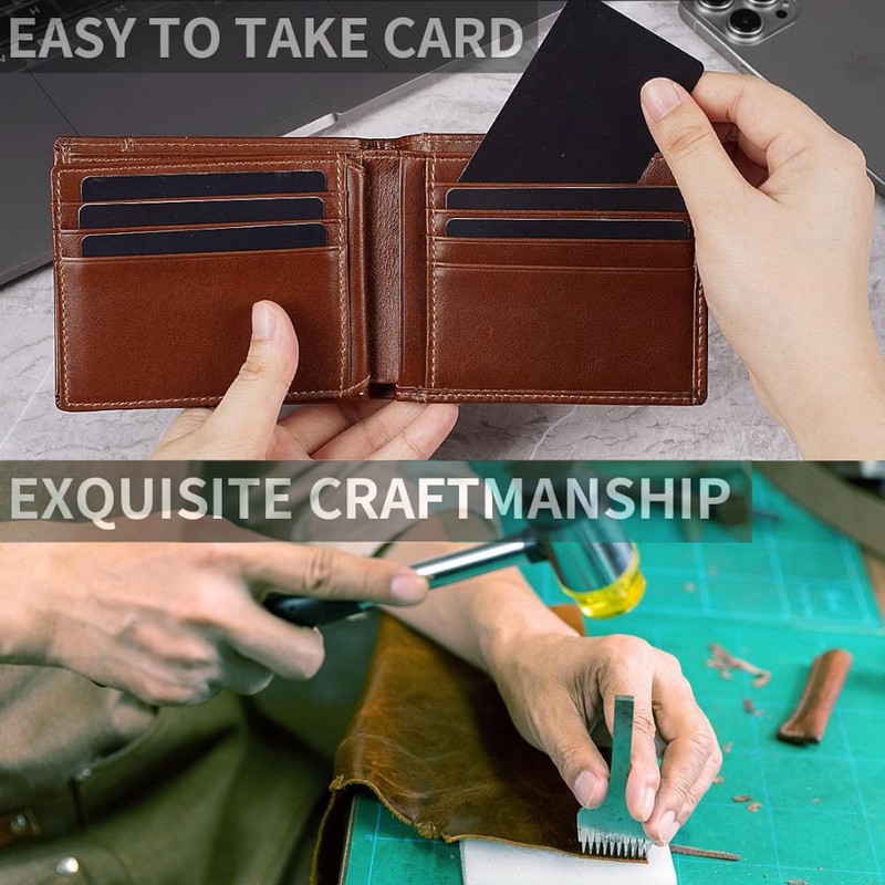 Premium RFID-Blocking Leather Bifold Wallet for Men - SlimArmor-Black-State of Style