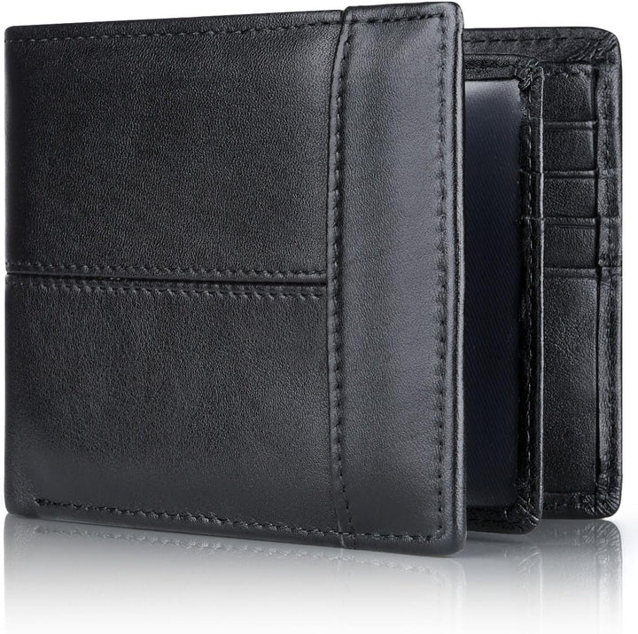 Premium RFID-Blocking Leather Bifold Wallet for Men - SlimArmor-Black-State of Style