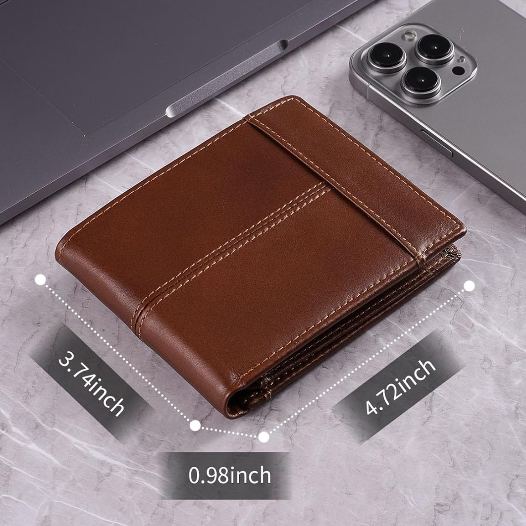 Premium RFID-Blocking Leather Bifold Wallet for Men - SlimArmor-Black-State of Style