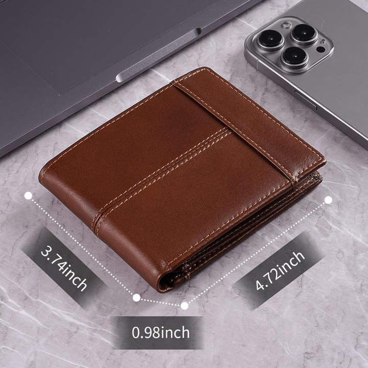 Premium RFID-Blocking Leather Bifold Wallet for Men - SlimArmor-Black-State of Style