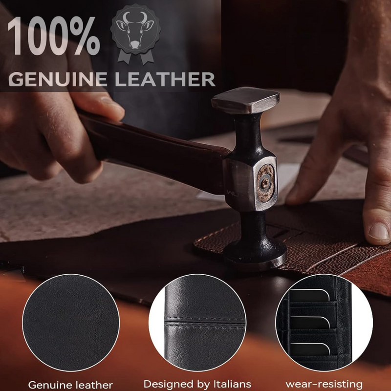 Premium RFID-Blocking Leather Bifold Wallet for Men - SlimArmor-Black-State of Style