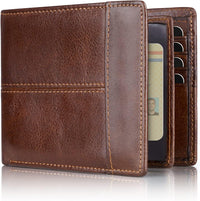 Premium RFID-Blocking Leather Bifold Wallet for Men - SlimArmor-Brown-State of Style