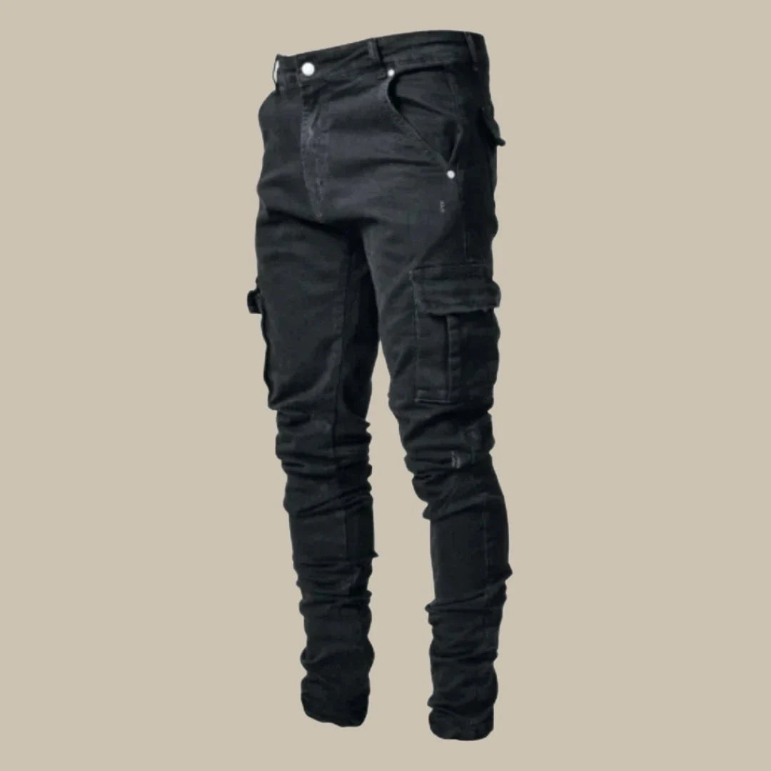 Premium Stretch Cargo Jeans for Men - Orion-Black-S-State of Style