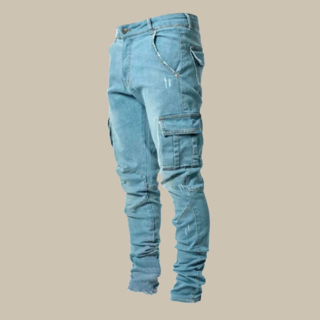 Premium Stretch Cargo Jeans for Men - Orion-Blue-S-State of Style