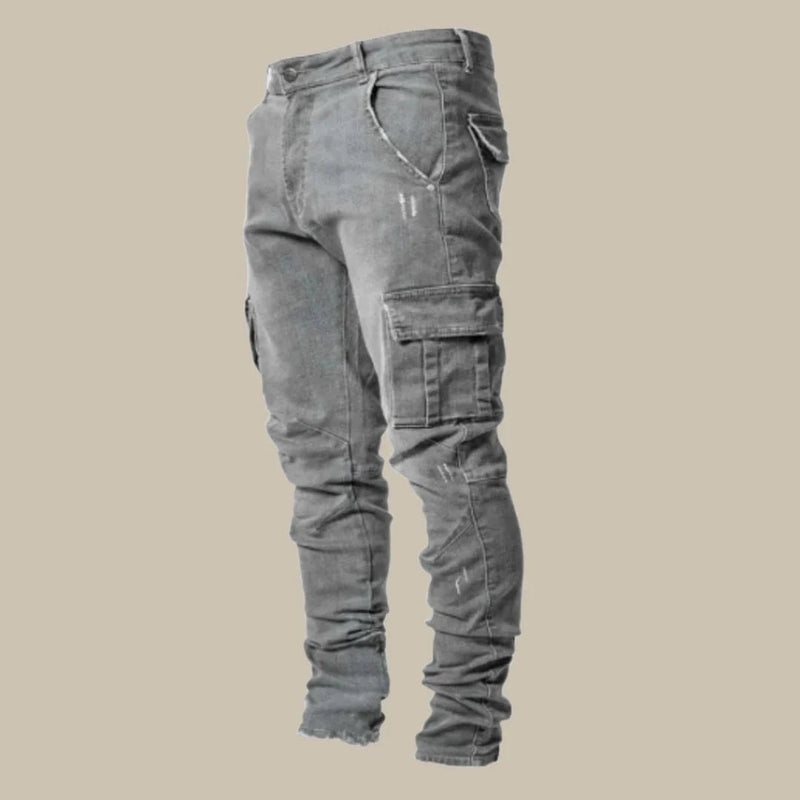 Premium Stretch Cargo Jeans for Men - Orion-Grey-S-State of Style