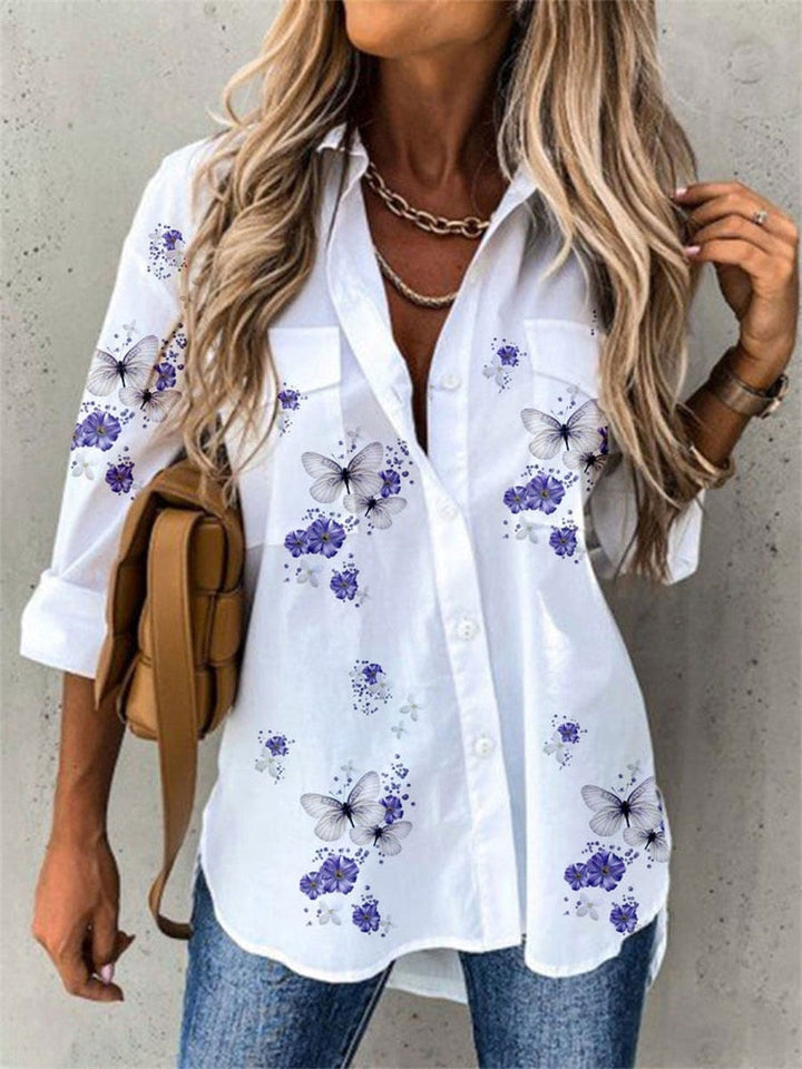 Pretty Blouse | Women's Butterfly Print Blouse-1-S-State of Style