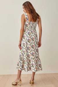 Printed Flared Midi Dress with Straps – Norelle-S-State of Style