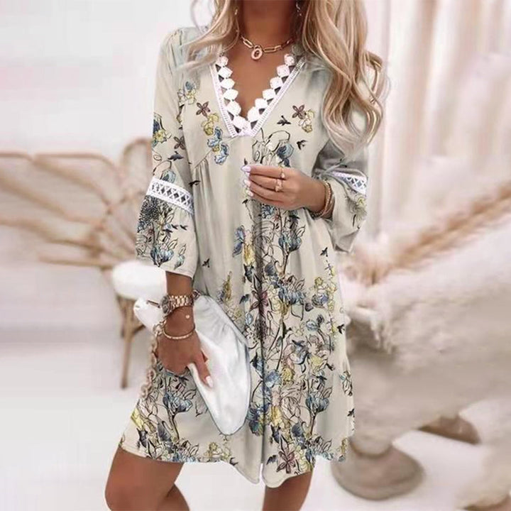 Printed Loose Dress - Amara-Grey-S-State of Style