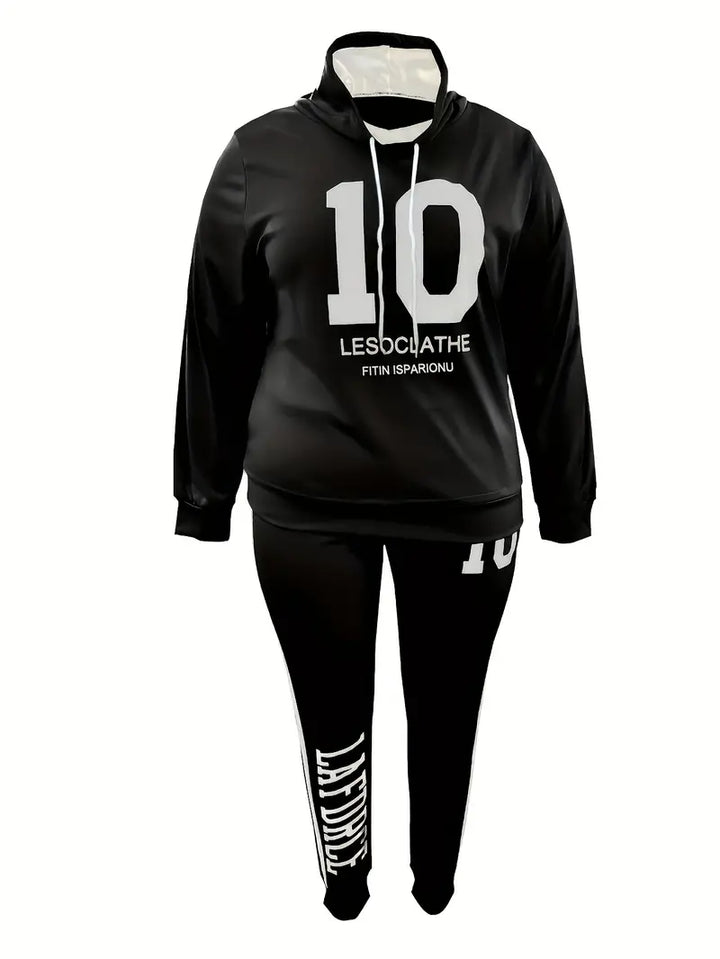 Printed Tracksuit Set in Plus Sizes-Blue-L-State of Style