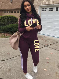 Printed Tracksuit Set in Plus Sizes-Purple-L-State of Style