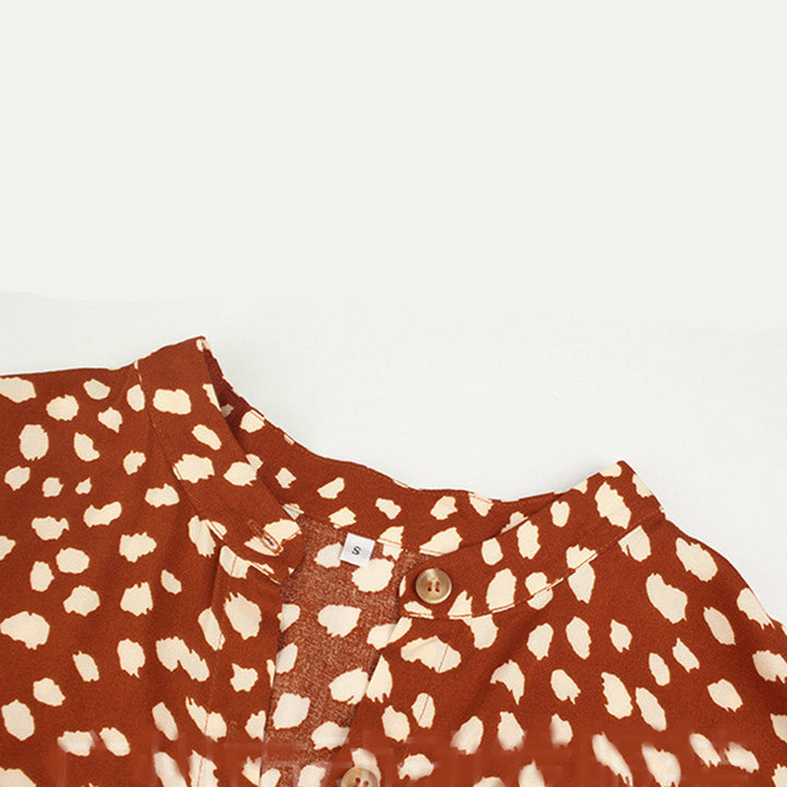 Printed V-Neck Dress – Marielle-White-S-State of Style