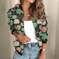 Printed Zip Jacket - Elena-Green-S-State of Style