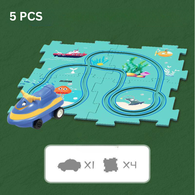 Problem-Solving Children's Puzzle - RacePuzzle-Dinosaur-5 Pieces-State of Style