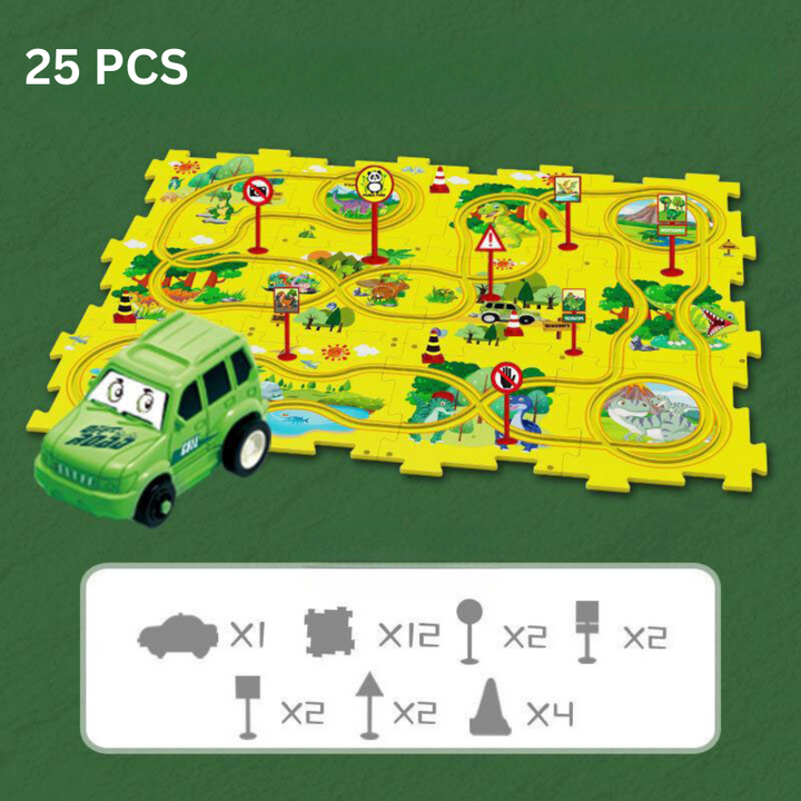 Problem-Solving Children's Puzzle - RacePuzzle-Dinosaur-5 Pieces-State of Style