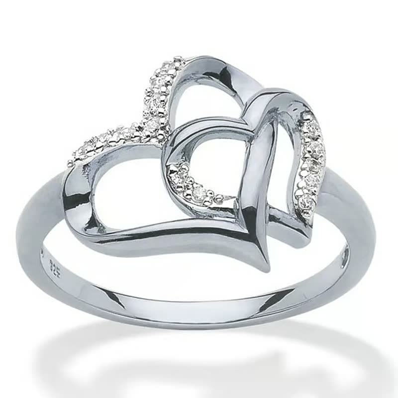 Romantic Heart Ring | Elegant Silver Band