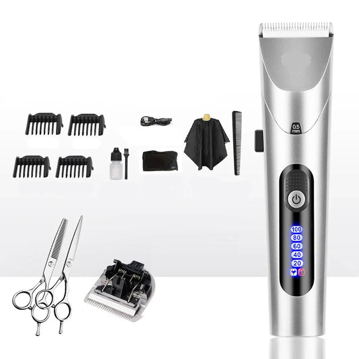 Professional Electric Trimmer - PowerEdge ProClip-Extra razor head + hairdressing scissors-State of Style