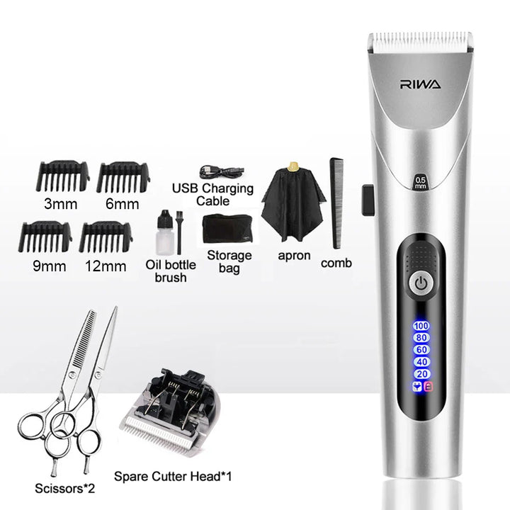 Professional Electric Trimmer - PowerEdge ProClip-Extra Shaving Head + Hairdressing scissors-State of Style