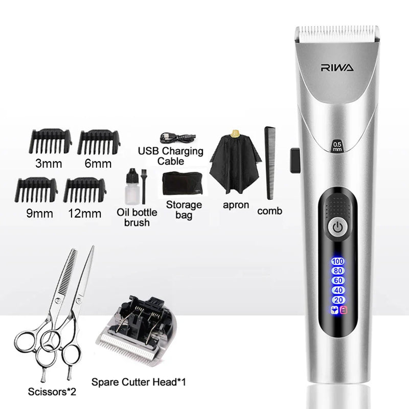 Professional Electric Trimmer - PowerEdge ProClip-Extra Shaving Head + Hairdressing scissors-State of Style