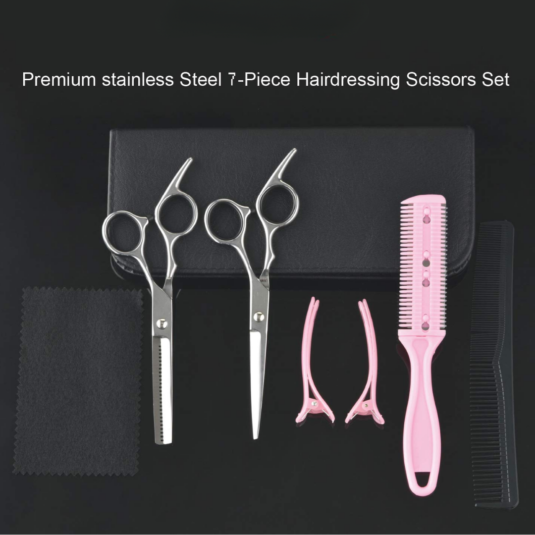 Professional Hair Cutting & Thinning Scissors Set-Black-State of Style