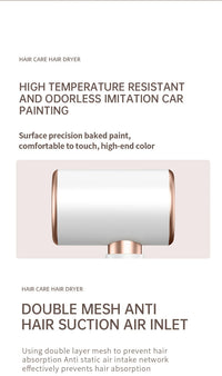 PROFESSIONAL HAIRDRYER 2400W WITH COLD AND HOT AIR - NEGATIVE IONS - POWERFUL HAIR DRYER FOR SALON RESULTS-Black-State of Style