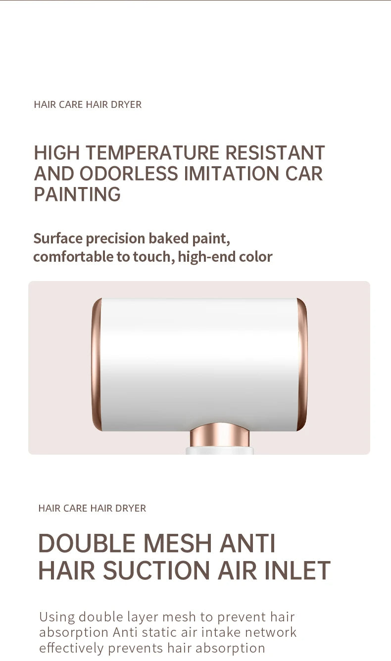 PROFESSIONAL HAIRDRYER 2400W WITH COLD AND HOT AIR - NEGATIVE IONS - POWERFUL HAIR DRYER FOR SALON RESULTS-Black-State of Style