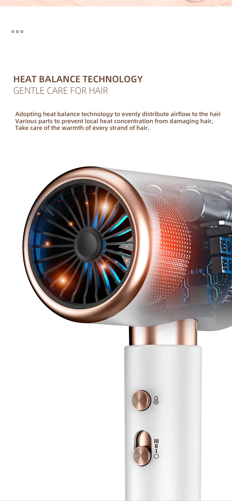 PROFESSIONAL HAIRDRYER 2400W WITH COLD AND HOT AIR - NEGATIVE IONS - POWERFUL HAIR DRYER FOR SALON RESULTS-Black-State of Style