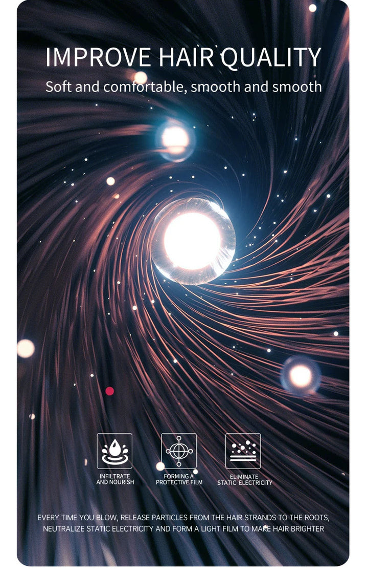 PROFESSIONAL HAIRDRYER 2400W WITH COLD AND HOT AIR - NEGATIVE IONS - POWERFUL HAIR DRYER FOR SALON RESULTS-Black-State of Style