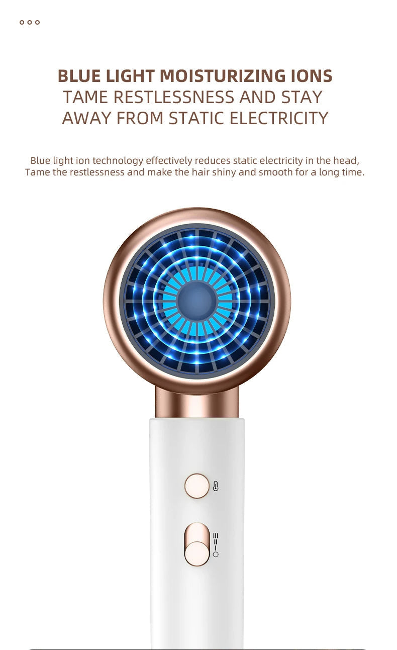 PROFESSIONAL HAIRDRYER 2400W WITH COLD AND HOT AIR - NEGATIVE IONS - POWERFUL HAIR DRYER FOR SALON RESULTS-Black-State of Style