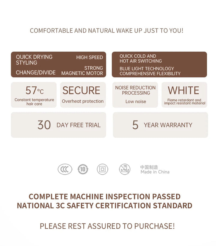 PROFESSIONAL HAIRDRYER 2400W WITH COLD AND HOT AIR - NEGATIVE IONS - POWERFUL HAIR DRYER FOR SALON RESULTS-Black-State of Style