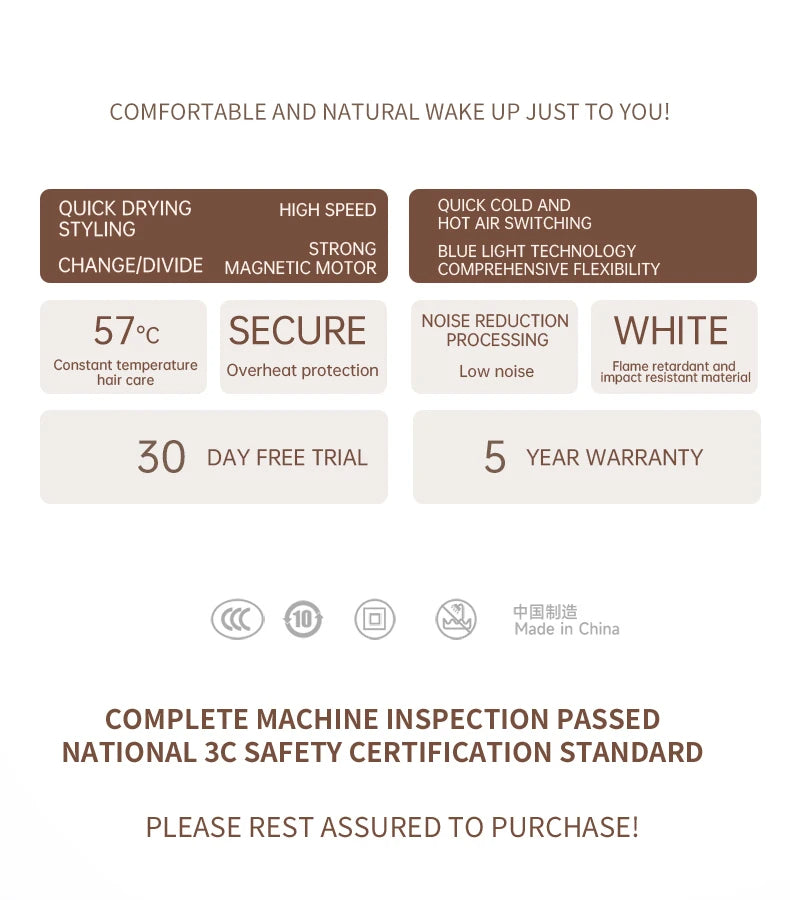 PROFESSIONAL HAIRDRYER 2400W WITH COLD AND HOT AIR - NEGATIVE IONS - POWERFUL HAIR DRYER FOR SALON RESULTS-Black-State of Style