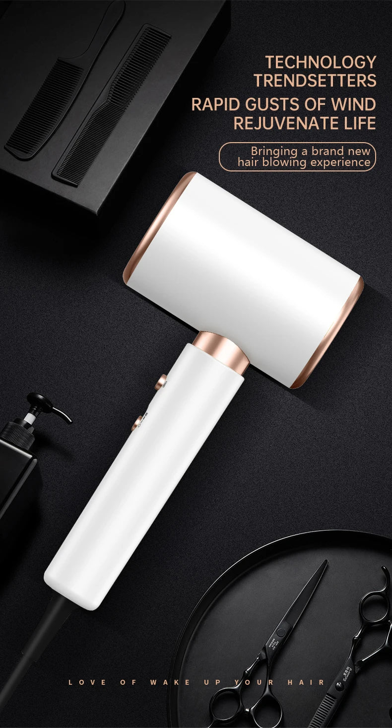 PROFESSIONAL HAIRDRYER 2400W WITH COLD AND HOT AIR - NEGATIVE IONS - POWERFUL HAIR DRYER FOR SALON RESULTS-Black-State of Style