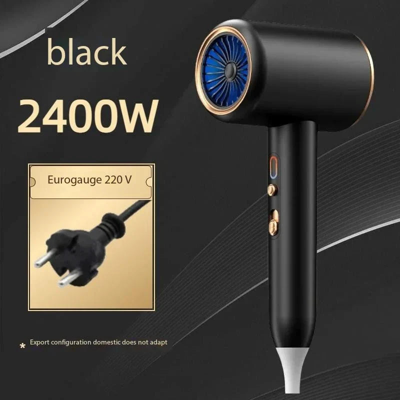 PROFESSIONAL HAIRDRYER 2400W WITH COLD AND HOT AIR - NEGATIVE IONS - POWERFUL HAIR DRYER FOR SALON RESULTS-Black-State of Style