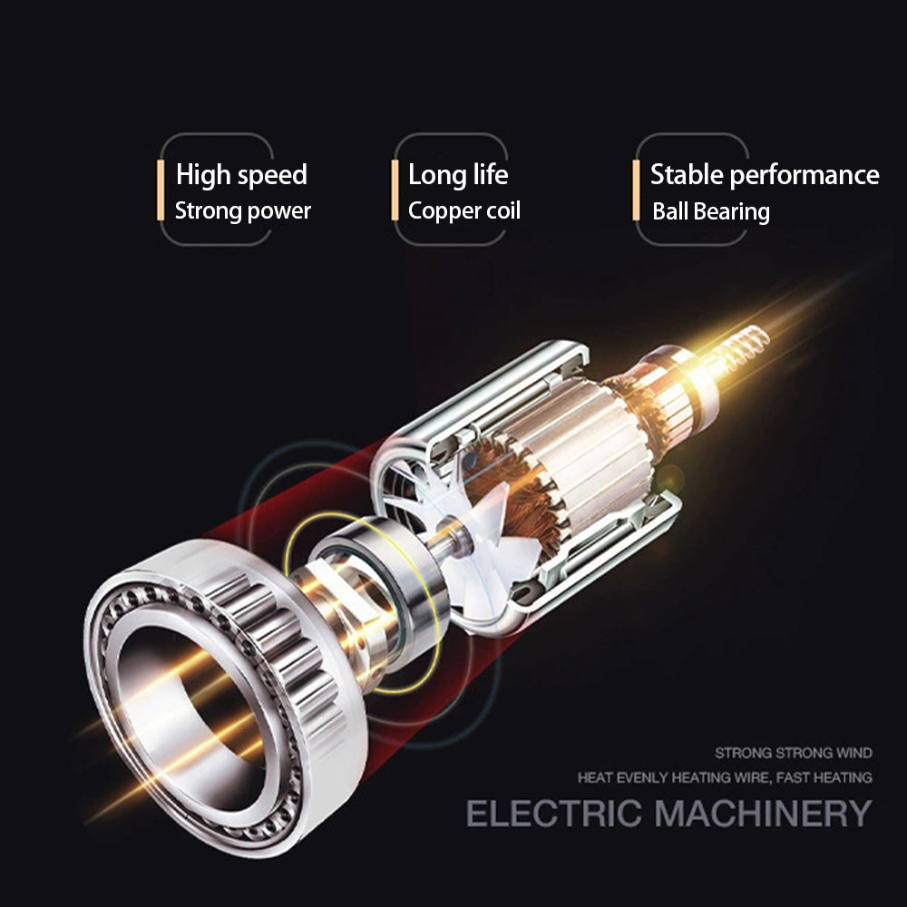 PROFESSIONAL HAIRDRYER 2400W WITH COLD AND HOT AIR - NEGATIVE IONS - POWERFUL HAIR DRYER FOR SALON RESULTS-Black-State of Style