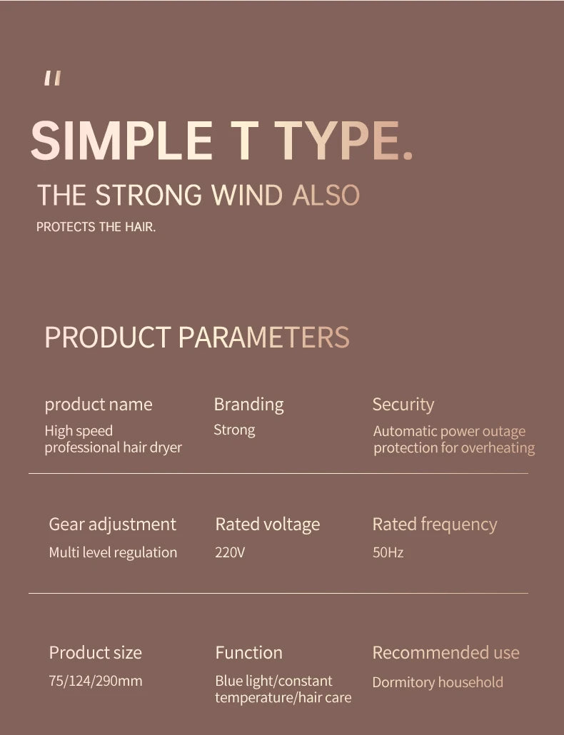 PROFESSIONAL HAIRDRYER 2400W WITH COLD AND HOT AIR - NEGATIVE IONS - POWERFUL HAIR DRYER FOR SALON RESULTS-Black-State of Style