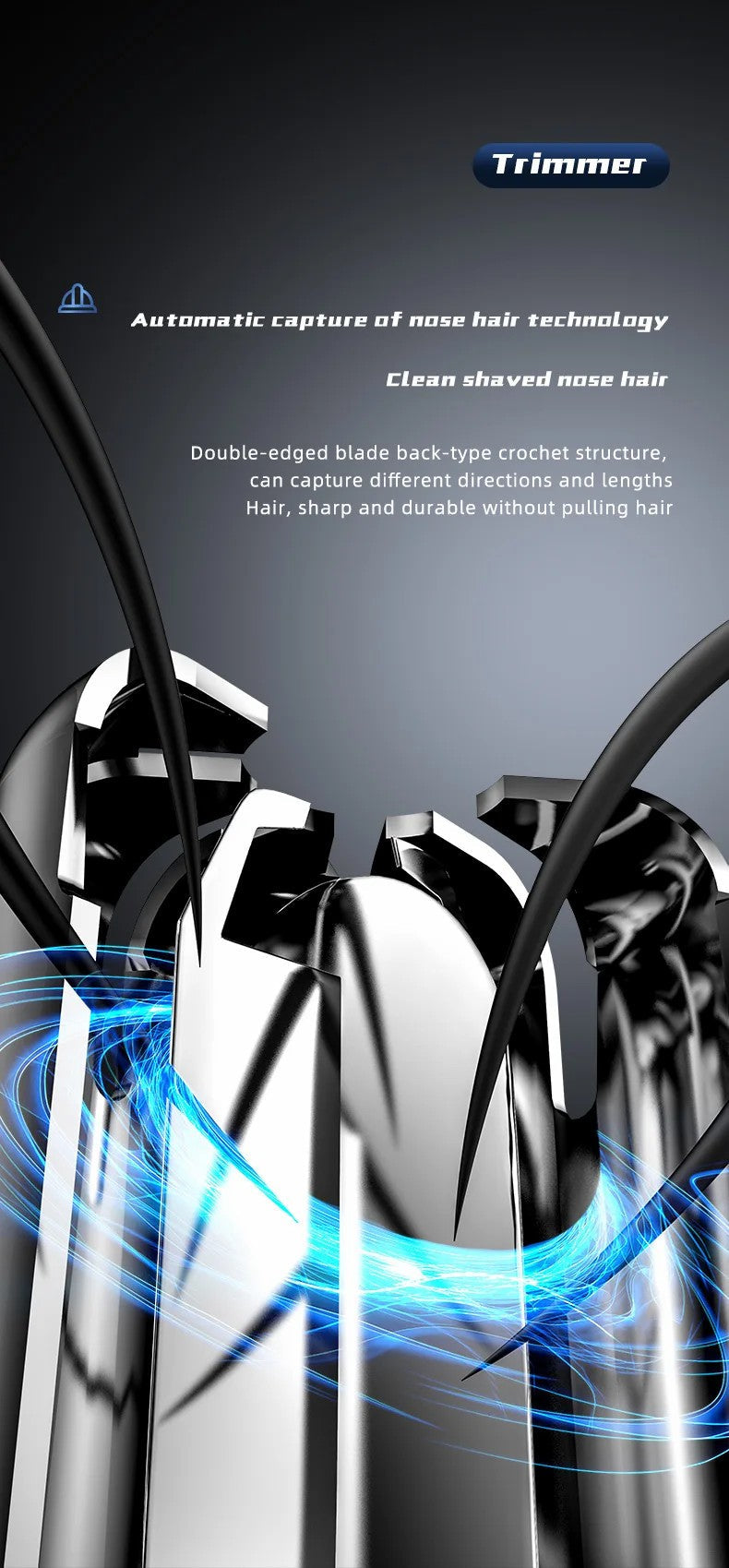 PROFESSIONAL PAINLESS NOSE & EAR HAIR TRIMMER FOR MEN AND WOMEN - RECHARGEABLE-State of Style