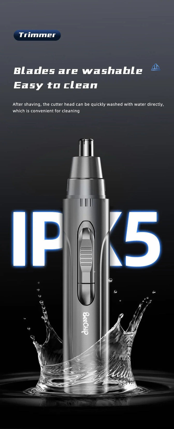 PROFESSIONAL PAINLESS NOSE & EAR HAIR TRIMMER FOR MEN AND WOMEN - RECHARGEABLE-State of Style